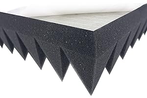 ALANPUR Pyramidenschaumstoff SELBSTKLEBEND TYP 100x50x7 Akustikschaumstoff Schalldämmmatten zur effektiven Akustik Dämmung