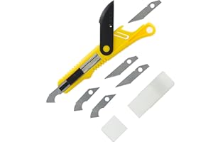 Modelcraft PKN4150/S Plastic Cutter Scriber Tool & 5 Spare Blades, Yellow/Black, 16.5cm