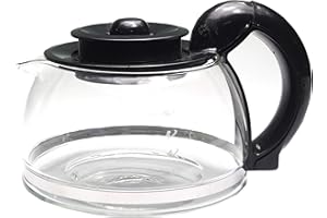 Sanfor - Brocca per caffettiera universale | Caraffa per caffettiera americana o a gocciola elettrica, contenitore grande base 90 mm, capacità 1,25 l, coperchio antigoccia con altezza regolabile