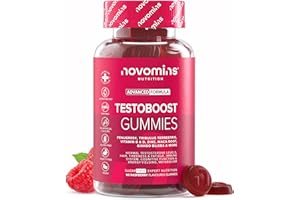 Testosterone Booster Gummies - 1 Month Supply - Testosterone Supplements for Men - Maca Root, Tribulus Terrestris, Vitamin D & Zinc - Testosterone Boosters Supplements - 60 Count Gummies - Novomins