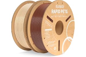 ELEGOO Snabb PETG-filament 1,75 mm beige och brun 2 kg, hög hastighet upp till 600 mm/s, 3D-skrivarfilament, dimensionell nog