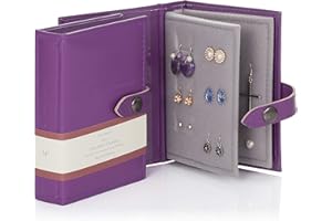 LITTLE SHOP OF Small Size PURPLE - Little Little Book of Earrings - A Small Book for Keeping Your Earrings Safe!