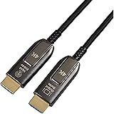 Amazon Basics - Cavo HDMI in fibra ottica ad alta velocità intrecciato, 10 m, Nero