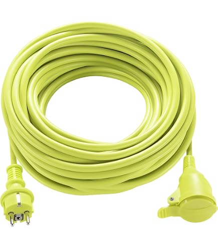 Câble Rallonge 30 Mètres 230V Orange – 10A / 2300W, H05VV-F 2x1,0 Mm², Prise 2P