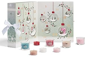 Yankee Candle Advent Calendar 2022 Book | Scented Candles Gift Set | 12 Filled Votives, 12 Tea Lights and 1 Tea Light Holder | Snow Globe Wonderland Collection