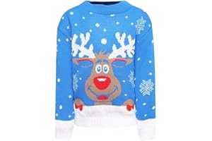 TOP VENDOR Enfants Filles garçons tricoté Rennes de Noël Rudolf Noël Nouveauté Pull 2-14
