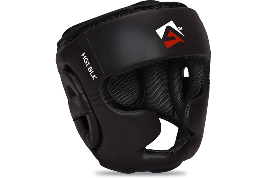 AQF Boxing Headguard- UKCA Aprroved Martial Arts Headgear- MMA Training Head Gear Muay Thai Full Face Protection Guard Sparring Helmet Head Guard