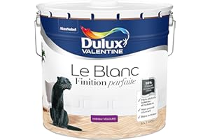 Dulux Valentine Le Blanc Finition Parfaite - Peinture Intérieure Murs, Plafonds et Boiseries - 98% d'opacité - Velours Blanc 10 L
