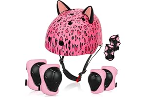 ‎UNICORN CASTLE Unicorn Castle Kinderhelm 8-14 Jahre Kinder Fahrradhelm für Mädchen, Verstellbar Kinder Protektoren Schutzausrüstung Knieschützer Set