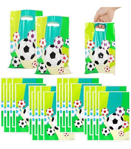 6 sacchetti regalo calcio blu - Vegaooparty