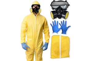 HALLOWEENMANIA 5 pcs Meth Cook Costume - Halloween Costumes For Men - Adult & Teen One Size Fits All - 2025 Trending Fancy Dress - UK Based Brand