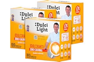 DULCI LIGHT DULCE Y FAVORABLE Dulcilight Édulcorant Sucralose Zero Calorie 300 Buchettes 1gr=10gr de Sucre pour Diabetique | 100% Saveur Naturel avec Fibres Végétales | 0 Calorie No OGM Keto Sans Gluten Végétalien