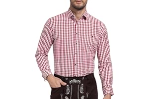 KOSMEEU Chemise Homme Oktoberfest Tenue Bavaroise Chemise a Carreaux Trachtenhemden Homme Costume Oktoberfest Bleu Rouge Vert