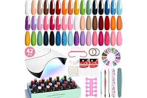 VANREESA Uñas Semipermanentes Kit Completo y Lámpara U V 24 Colores Kit Uñas Semipermanentes con Base Top Mate Top Coat Kit Manicura Semipermanente para Principiante