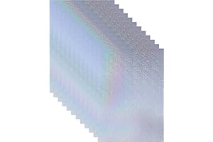 BLEIDRUCK 20 fogli A4 (210 x 297 mm), con glitter, carta adesiva olografica in vinile, trasparente, carta autoadesiva, rivestimento olografico