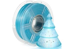 ‎ISANMATE iSANMATE Transparent Glitzer PLA Filament 1,75mm, Klarer Glitzer PLA Filament, Mehrfarbiges 3D Drucker Filament PLA 1KG/2.2lb Spule, Clear Filament