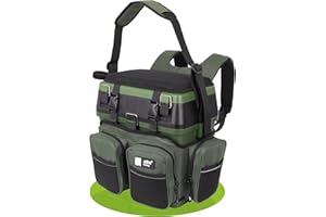 ‎ZITE Zite Fishing [Multi Angelkoffer-Rucksack & Sitz-Kiepe in 1] Angeltasche inklusive 4x Tackle-Angelbox für Angelzubehör im Deckel, Angeltasche mit Boxen Angel Tasche Angeltaschen Angelrucksack mit Boxen