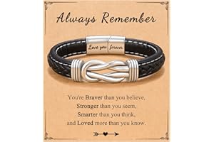 D Dongjiangjin Gift To My Son Grandson Nephew Leather Bracelet Birthday Easter Gradution Gifts for Teen Boys