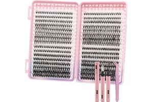 VEGCOO 640 Pezzi Ciglia Finte Extension Ciglia, 30D-40D-50D-60D Curl Ciglia Finte Ciuffetti, 8-16mm Kit di Extension per Ciglia, DIY Eyelash Extension per Ragazze e Donne Principianti
