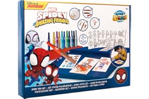 Disney - Marvel - Spidey and his Amazing Friends - Spray Pen Set - Colouring Pens for Children - Colouring Set with Colouring Pencils and Colouring Pages