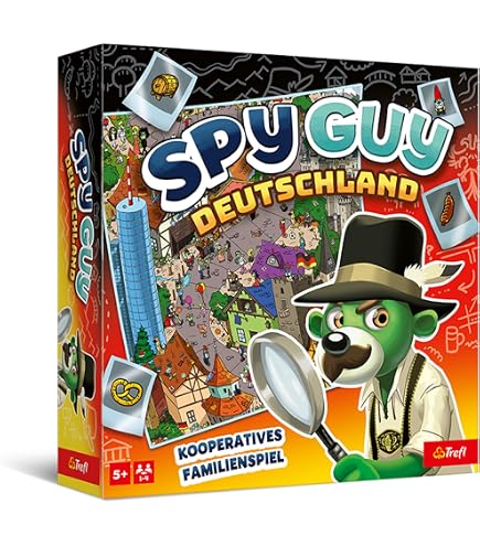 Trefl Spy Guy Junior Animals – Kooperatives Detektivspiel Für Kinder Ab 3 Jahre, Mit Tier-Atlas & Großem Spielbrett