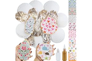 Fangoo 16 Piezas 10-12cm Conchas de Ostras Vacias Naturales de Ostra con 32 Servilletas de Papel DiseñO para Decorar El Hogar Fiestas En La Playa Decoraciones NavideñAs OceáNicas Bandeja para Joyas