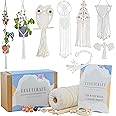 CULETCRAFT Macrame Kit for Beginners 153pc, 15 Projects Book, 164yd Cotton Macrame Cord, Wooden Beads & Sticks, Wooden & Metal Rings, Gift Box, Book & Accessories, Perfect Macrame Starter Kit