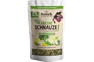 BOSCH TIERNAHRUNG Bosch Freshe pysk - chrupiące zielone warzywa polne 1 x 200 g | dodatek do karmy dla psów | nadaje się do suchej karmy i mokrej karmy | ze świeżą cukinią, szpinakiem, brokułami, koprem włoskim i