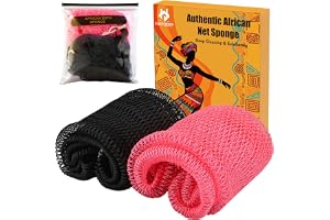 HAFOEEP 2 stycken äkta afrikansk nätsvamp med knutar, nätsvamp, exfolierande svamp för kroppen badsvamp badsvamp svamp duschsvamp för rygg och