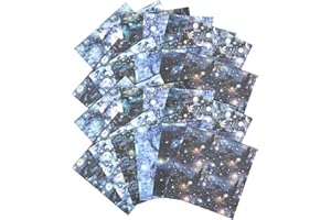 WY LIGHTING LEVEL 24Pcs Galaxy Pattern Paper Pack Art Starry Sky Scrapbook Paper Cardstock Junk Journal Craft Paper Art Scrapbook Paper Cardstock Pads for DIY Card Making Scrapbook Decoration 15x15cm