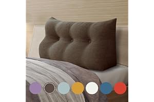 VERCART Keilkissen Bett Großes Rückenkissen Bett Kopfteil Bequemes Lesekissen für Bett und Sofa 2 in 1 Rückenlehne und Kopfkissen Couchkissen Langes XXL Lendenkissen Leinen 100cm Braun