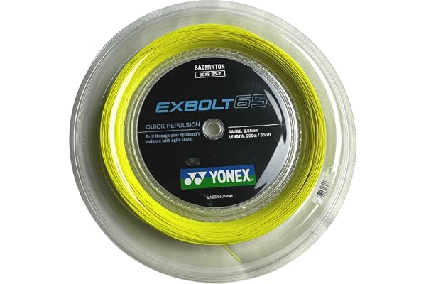 YONEX BG EXBOLT 65 BADMINTON STRÄNG GUL Rullar 200 m