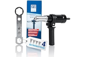 NTG Nietaufsatz für Akkuschrauber und Bohrmaschinen, Blindnietadapter, Nietenzangen, zum Nieten von Blindnieten, für Nieten von 2,4-4,8 mm