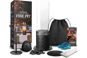 Chandelita Chimenea Bioetanol Mesa de 39 x 19 x 19 cm con Bolsa y Piedras Decorativas - Chimenea Decorativa - Chimeneas Bioetanol Mesa - Estufa etanol Interior (Espiral Negro)