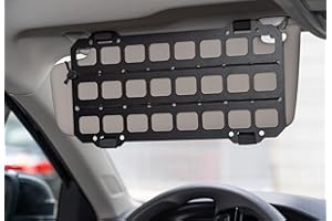 TACNEX Car Sun Visor Organizer Vehicle Rigid MOLLE Panel Tactical Gear Rack EDC Pouch Tool Holster Bag Holder Visor Cover Truck Equipment Mount Plate Pickup Modular Storage Shelf Auto Accessories