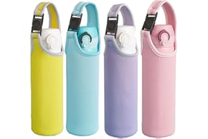 HOSHISEA 4 Pezzo Custodia Protettiva Bottiglia d'Acqua in Neoprene, per la Protezione della Bottiglia d'Acqua a Scuola, Lavoro, Palestra, Viaggio