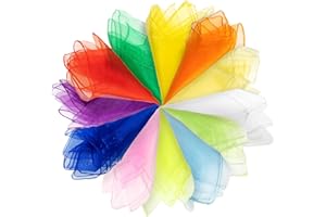 BLISSIQUEE Pack of 12 Juggling Cloths, 60 x 60 cm, Chiffon Cloths, Sensory Play, Colourful Cloths for Activities, Children's Show, Dancing, Juggling and Sensory Accessories, Decoration