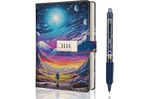 COOSILION Diary with Lock for Boys, Kids Lockable Secret Diary, Gifts for 8 9 10 11 12 13 14 15 16 Boys Teenagers, Christmas Gifts Journals Notebook Travel Adventure Space stationery set for Boy Men Girls