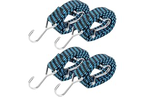 TDUNSYA 4 Pezzi Corde Elastiche con Gancio Tenditori, Portapacchi Tenditori, 100cm Corde Elastiche con Gancio Regolabile, Extra Forti Elastico Tenditori per Campeggio, Automobili, Giardinaggio, Bicicletta