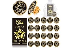 Dilunave 30 Sets Employee Appreciation Gifts Lapel Pin Badge Employee of the Month Recognition Pins with Cards and Organza Bags Thank You Gift for Coworkers Volunteer Teacher Nurse Staff