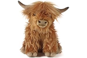 KEYCRAFT Living Nature Highland Cow Brown Soft Toy Farm Toy | Soft Toy Gift for Kids | 22 cm