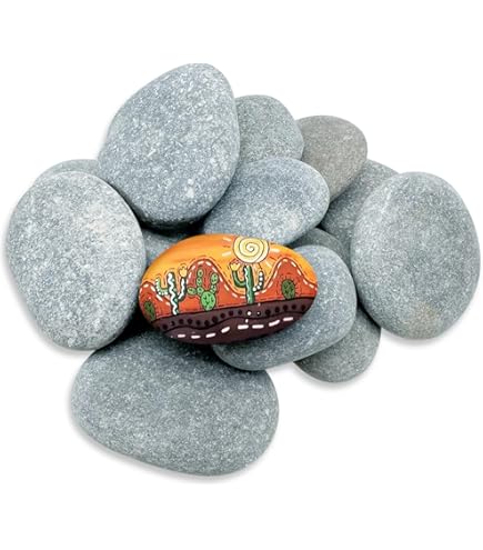 20 Pietre Per Dipingere - Ciottoli Lisci Naturali Per Fai Da Te, Decorazione Giardino E Vasche - Foto 9