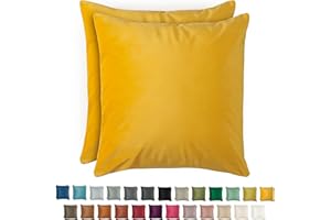 Blumtal zestaw 2 poszewek na poduszki 60x60 cm żółty – dekoracyjna aksamitna poszewka z ukrytym zamkiem, na ozdobne poduszki, na sofę i kanapę, z możliwością prania