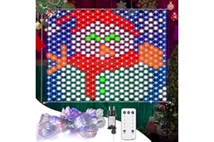 Nauotk Rete Luci Natale con Telecomando,Luci a Rete Natale per Esterno, illuminazione Natalizia, pupazzo di neve, 120 x 130 cm, 320 LED, decorazione natalizia, impermeabile per esterni, cortile