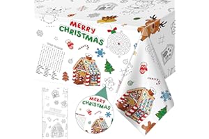 ‎JOYELL 1 Blatt Tischdecke zum Ausmalen Weihnachten, 137 x 274 cm Papier-Tischdecke Weihnachten, Maltischdecke für Kinder, Deko Weihnachten, Geschenkidee Weihnachten