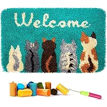 AMBATTERY DIY Teppich Knüpfen Set - Blaue Rose Design Für Erwachsene