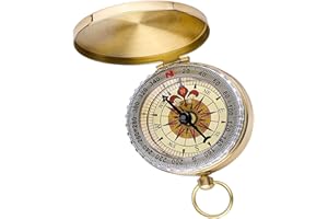Bessy shop Compass,Bussola Portatile,Bussola Impermeabile in Ottone Bussola Fluorescente Bussola Portatile retrò per Campeggio di Sopravvivenza Escursioni all'aperto