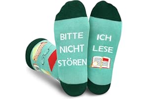 Gemtte Geschenke für Leseratten, Lustige Socken mit Spruch Bitte Nicht Stören, Ich Lese, Geschenkidee Lehrer Buchliebhaber Teenager, Funny Socks Damen Herren Weihnachten Adventkalender Füllung