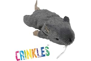 Tyrol - Peluche a Forma di Topo Gigante per Gatto - Gioco Con Carta Crespa ed Erba Gatta - Aiuta Lo Sviluppo Fisico e Mentale - Dimensione 20 cm - 1 Unità