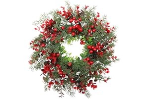 ‎VALICLUD VALICLUD Christmas Wreath, Fir Wreath, Door Wreath, Berry Wreath: Christmas Wreath, Berry Wreath, Garland, Winter Wreath, Decorative Wreath, Advent Wreath, Christmas Tree Decoration, Door Sign